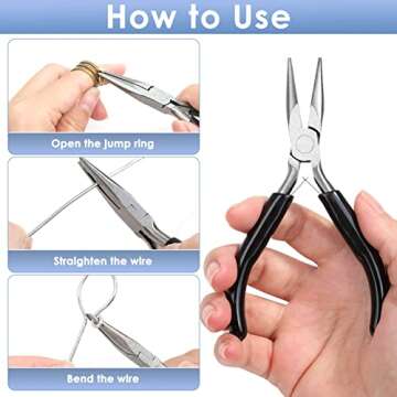 Billbotk Chain Nose Pliers For Jewelry Making, Flat Nose Jewelry Pliers, Craft Pliers For Jewelry Making