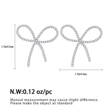 Elegant Bow Earrings for Women - Stylish Silver Plated Gift