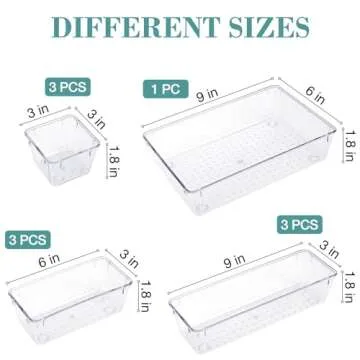 StorMiracle 10 PCS Drawer Organizer Set,4 Varied Size Bathroom and kitchen Drawer cabinet organizer ...