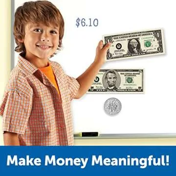 Learning Resources Double-sided Magnetic Money 45 Pieces, Ages 5+ Play Money for Kids, Pretend Play Money