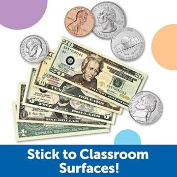 Learning Resources Double-sided Magnetic Money 45 Pieces, Ages 5+ Play Money for Kids, Pretend Play Money