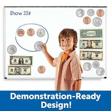Learning Resources Double-sided Magnetic Money 45 Pieces, Ages 5+ Play Money for Kids, Pretend Play Money
