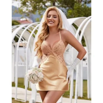 Avidlove Women Satin Chemise Nightgown Lace Teddy