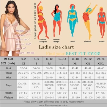 Avidlove Women Satin Chemise Nightgown Lace Teddy