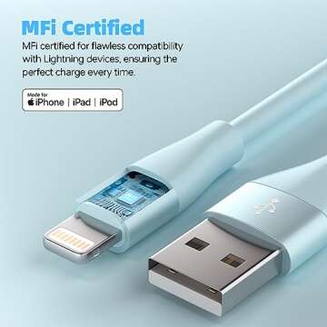 iPhone Charger 3Pack 10 FT Apple MFi Certified Lightning Cable Fast Charging iPhone Charger Cord Com...