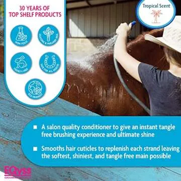 EQyss Premier Equine Conditioner - Moisturize Skin, Detangle Horse's Mane, Tail, & Coat, Add Shine, Tangle-Free Brushing, Minimize Flyaways (16 oz)