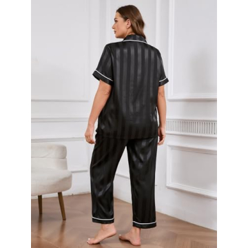 OYOANGLE Plus Size Satin Pajama Set for Ultimate Comfort
