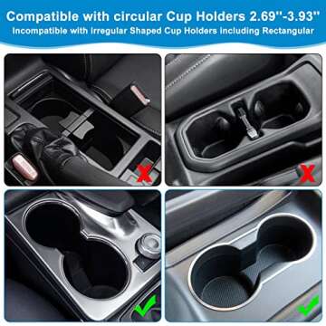 Accmor Universal Car Cup Holder Expander Adapter with Adjustable Base, 2-in-1 Car Cup Holder Expander Organizer Compatible with Hydro Flasks 32/40oz, Yeti 14/24/36/46oz, Large Bottles in 2.2" -3.9"