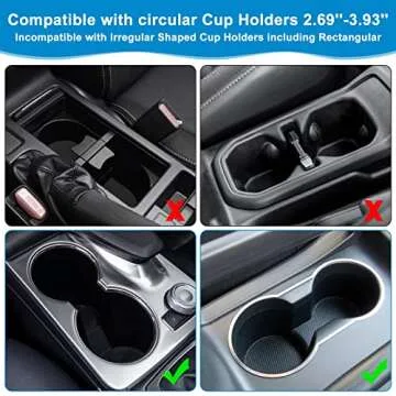 Accmor Universal Car Cup Holder Expander Adapter with Adjustable Base, 2-in-1 Car Cup Holder Expander Organizer Compatible with Hydro Flasks 32/40oz, Yeti 14/24/36/46oz, Large Bottles in 2.2" -3.9"