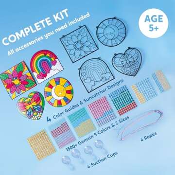 Klever Kits Gem Art Window Art Making Kits Gem Craft Activities for Kids