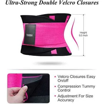 YIANNA Women Waist Trainer Belt - Slimming Sauna Waist Trimmer Belly Band Sweat Sports Girdle Belt Weight loss, YA8002-Rose-L