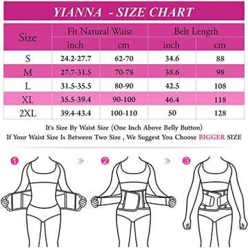 YIANNA Women Waist Trainer Belt - Slimming Sauna Waist Trimmer Belly Band Sweat Sports Girdle Belt Weight loss, YA8002-Rose-L