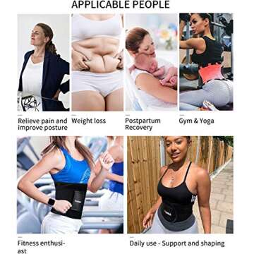 YIANNA Women Waist Trainer Belt - Slimming Sauna Waist Trimmer Belly Band Sweat Sports Girdle Belt Weight loss, YA8002-Rose-L