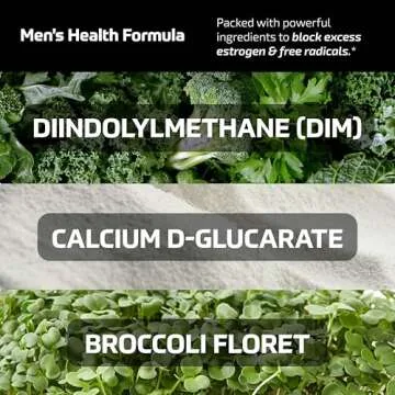 DIM 300mg For Men, Estrogen Blocker & Aromatase Inhibitor | Extra Strength Men’s Hormone Balance & Wellness Support Supplement with Diindolylmethane Plus CDG & Sulforaphane | Gluten-Free | 60 Ct.