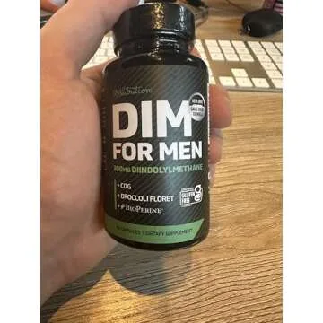 DIM 300mg For Men, Estrogen Blocker & Aromatase Inhibitor | Extra Strength Men’s Hormone Balance & Wellness Support Supplement with Diindolylmethane Plus CDG & Sulforaphane | Gluten-Free | 60 Ct.