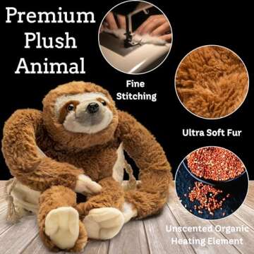 Lulumaia Sloth Heating Pad Stuffed Animal Microwavable Heating Pads for Menstrual Cramps Long-Lastin...