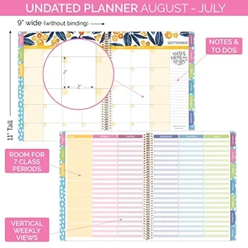 Bloom Undated Teacher Planner - Perfect for Educators & Students