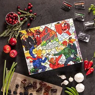 Man Crates, Jerky Advent Calendar 2024 Featuring "Tis The Season" Artwork – Includes 25 Delicious Bites of Beef Jerky – Festive Flavors Like Garlic Beef, Root Beer Habanero & More