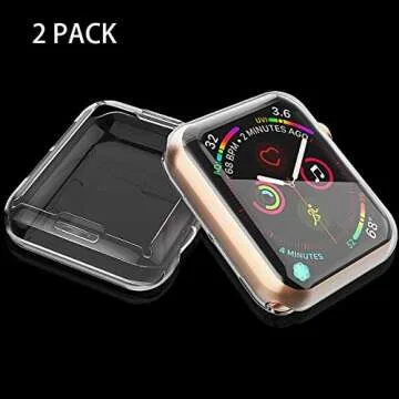 JULK [2-Pack] 44mm Case for Apple Watch SE 2023 / Series 6 / SE/Series 5 / Series 4 Screen Protector, Overall Protective Case TPU HD Ultra-Thin Cover for iWatch, 2 Transparent