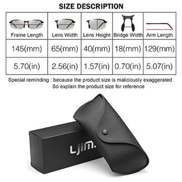 YIMI Polarized Photochromic Driving z87 Sunglasses For Men Day and Night safety glasses (Black Frame)