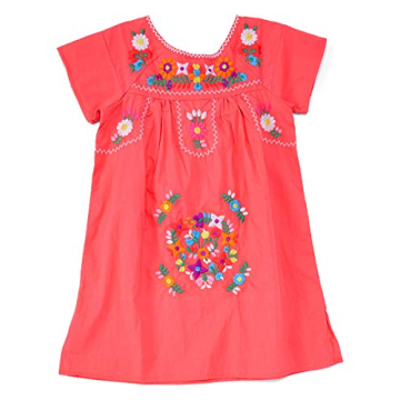 Traditional Mexican Girl Embroidered Dress - Size 4