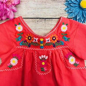 Traditional Mexican Girl Embroidered Dress - Size 4