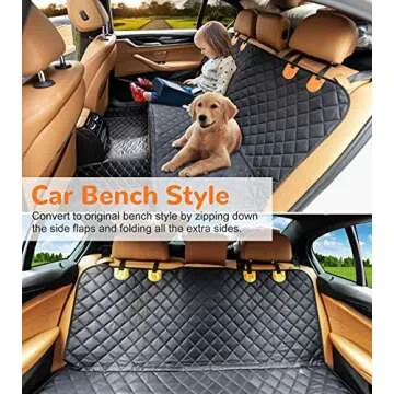 URPOWER 100% Waterproof - Scratch Proof & Nonslip Backing & Hammock, Quilted, Padded, Durable Pet Seat Covers for Cars Trucks and SUVs