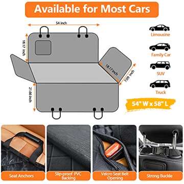 URPOWER 100% Waterproof - Scratch Proof & Nonslip Backing & Hammock, Quilted, Padded, Durable Pet Seat Covers for Cars Trucks and SUVs