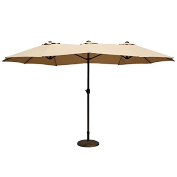 Le Papillon 15 ft Market Outdoor Umbrella in Beige