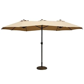 Le Papillon 15 ft Market Outdoor Umbrella in Beige