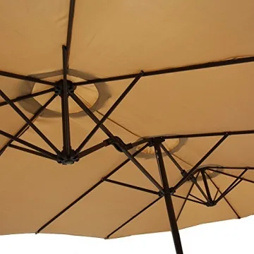 Le Papillon 15 ft Market Outdoor Umbrella in Beige