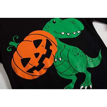 KikizYe Halloween Pajamas Little Boys Girls Pumpkin Sleepwear Kids Long Sleeve Pjs Size 7