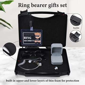 Keymall Ring Bearer Wedding Ring Security Box Include Special Agent ID Card Shades Ring Box For Kids...