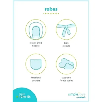 Simple Joys by Carter's Girls Hoodie Robe in Hearts Pattern