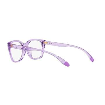 A|X ARMANI EXCHANGE Women's AX3099U Universal Fit Square Prescription Eyewear Frames, Shiny Transparent Purple/Demo Lens, 53 mm