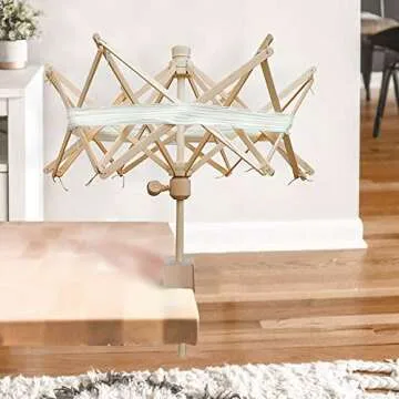 Wooden Umbrella Swift Yarn Winder - Perfect Yarn Holder for All