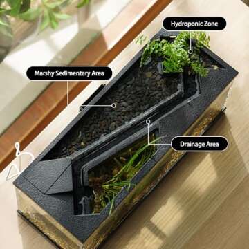 Acrylic Small Fish Tank, 1.5 Gallon Betta Fish Tank, Self Cleaning Fish Tank with Built in Silent Pu...