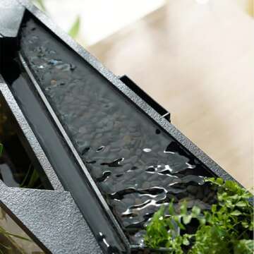 Acrylic Small Fish Tank, 1.5 Gallon Betta Fish Tank, Self Cleaning Fish Tank with Built in Silent Pump LED Light - Ideal for Hydroponic Growing System and Aquaponics