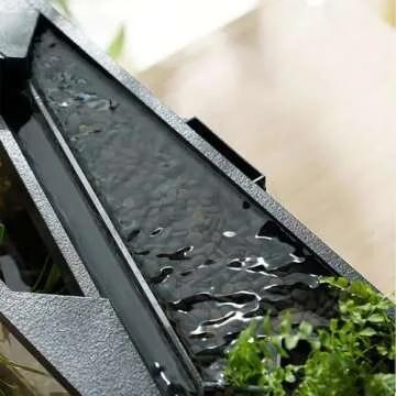 Acrylic Small Fish Tank, 1.5 Gallon Betta Fish Tank, Self Cleaning Fish Tank with Built in Silent Pump LED Light - Ideal for Hydroponic Growing System and Aquaponics