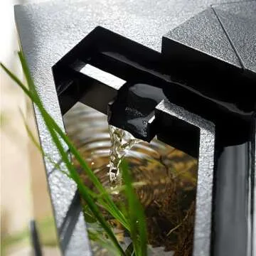 Acrylic Small Fish Tank, 1.5 Gallon Betta Fish Tank, Self Cleaning Fish Tank with Built in Silent Pump LED Light - Ideal for Hydroponic Growing System and Aquaponics