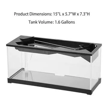 Acrylic Small Fish Tank, 1.5 Gallon Betta Fish Tank, Self Cleaning Fish Tank with Built in Silent Pump LED Light - Ideal for Hydroponic Growing System and Aquaponics