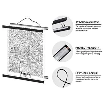 34x22 Magnetic Light Wood Frame for Photos and Artwork