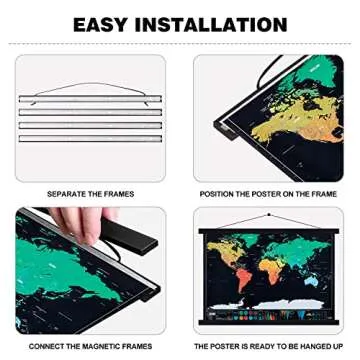 34x22 Magnetic Light Wood Frame for Photos and Artwork