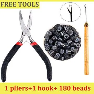 Vieuinaux Hair Tinsel Strands Kit,Tinsel Hair Extensions,12 Colors 2400s Random Hair Tinsel Kit Glitter Hair Extensions for Women Girls With Silicone Rings Beads With Pliers With Pulling Needle