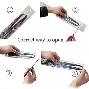 Vieuinaux Hair Tinsel Strands Kit,Tinsel Hair Extensions,12 Colors 2400s Random Hair Tinsel Kit Glitter Hair Extensions for Women Girls With Silicone Rings Beads With Pliers With Pulling Needle