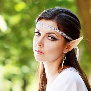 Gejoy 5 Pairs Latex Elf Ear Pixie Dress Up Costume Fairy Ears Soft Pointed Ears Cosplay Halloween Anime Party Vampire Ears, Masquerade Accessories (Fresh Color)