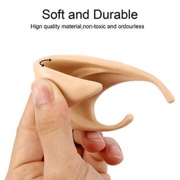 Gejoy 5 Pairs Latex Elf Ear Pixie Dress Up Costume Fairy Ears Soft Pointed Ears Cosplay Halloween Anime Party Vampire Ears, Masquerade Accessories (Fresh Color)