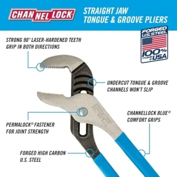 Channellock 12-Inch Pliers USA Made High-Carbon Steel Comfort Grips