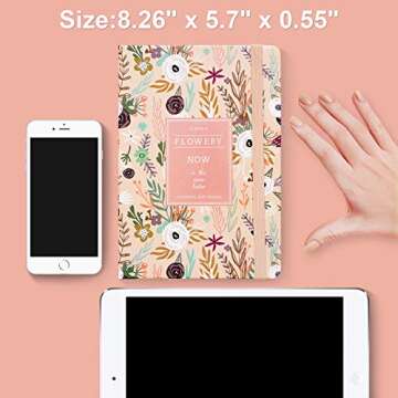 VITVITI Ruled Journal Notebooks - Set of 2, Flower Design, A5 Size