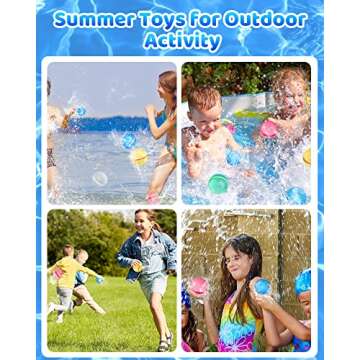 SOPPYCID Magnetic Reusable Water Balloons Fast Refillable for Kids Outdoor Activities, latex-free Ki...